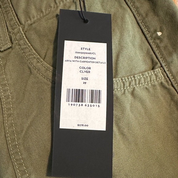 NWT Veronica Beard Arya Straight Carpenter Pants Size 29 Military Green - Picture 8 of 10